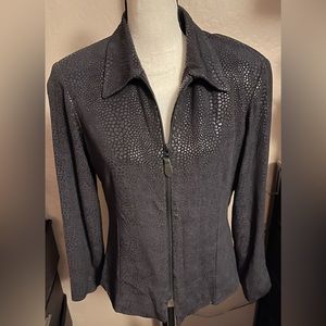 Beautiful Zipper Jacket with Subtle Animal Print Accent